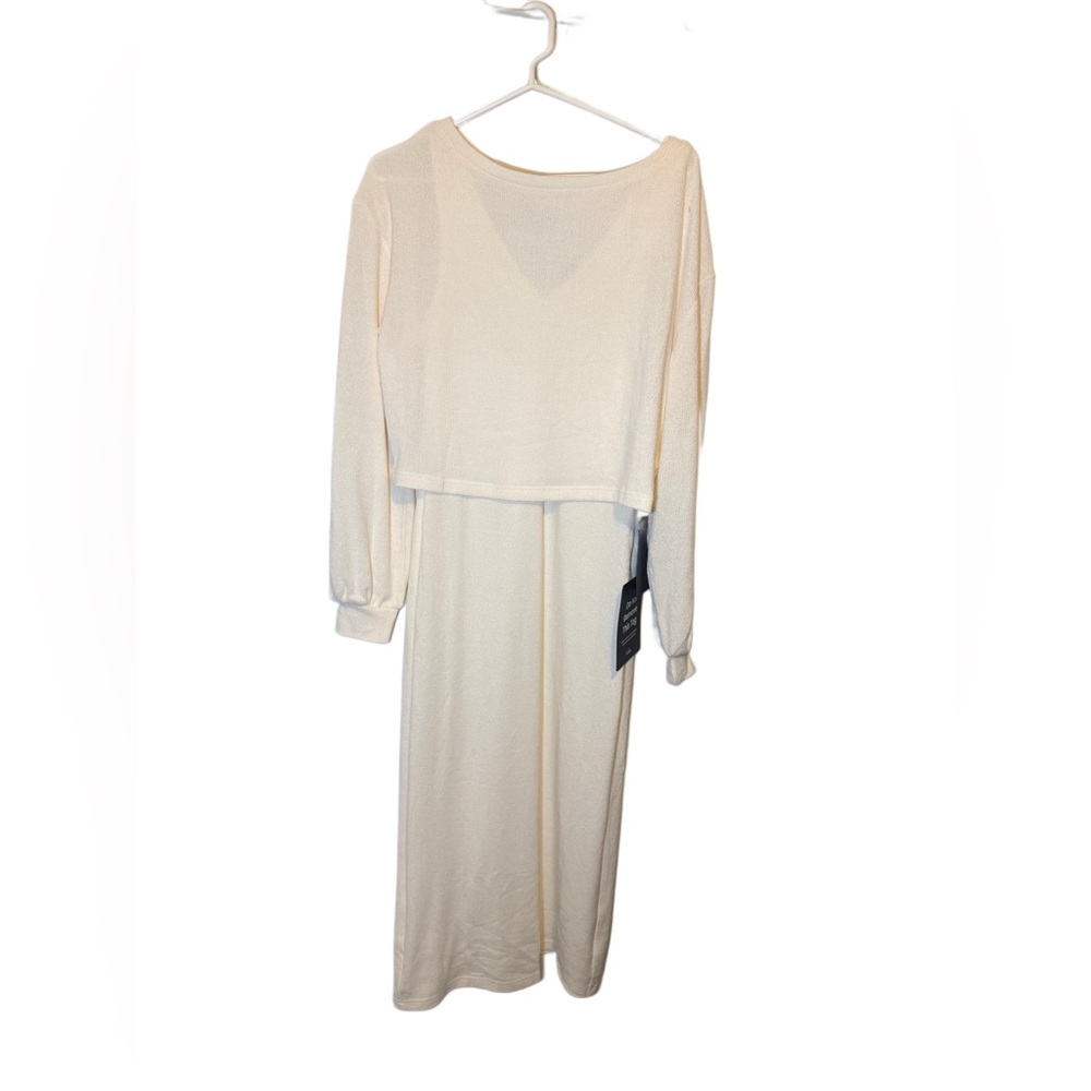 Lulu's Cream Long Sleeve Dress